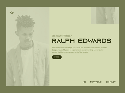 Portfolio Landing Page Concept clean color light lime minimal theme ui uiux ux web design
