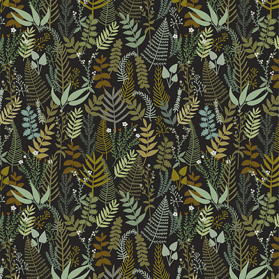 Ferns design illustration pattern pattern art patterndesign print vector