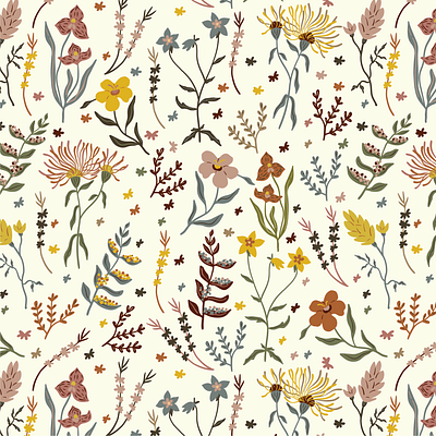 Australian wild flowers design flowers illustration pattern pattern art patterndesign print vector wildflowers