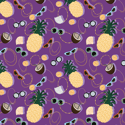 Holiday mood design fun holiday illustration pattern pattern art patterndesign pineapple print sunglasses vancacy vector