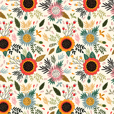 Flowerfun design flowers illustration pattern pattern art patterndesign print vector wildflowers