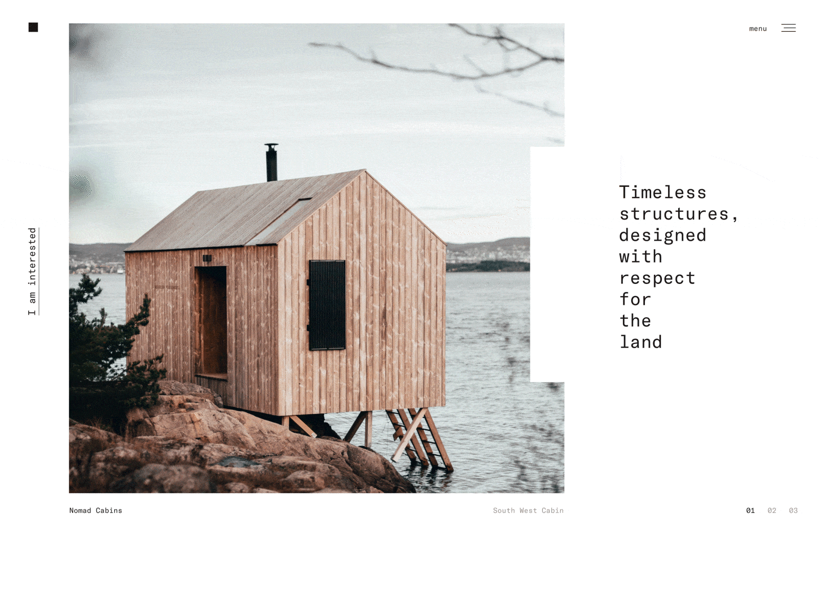 Cabin - Hero concept animation architecture cabin ux web webdesign website