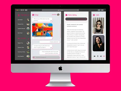 Direct Messaging Mockup chat chat app community daily daily ui desktop direct messaging education imac mockup learning platform message messaging messaging app mockup ui ui daily ui design video website