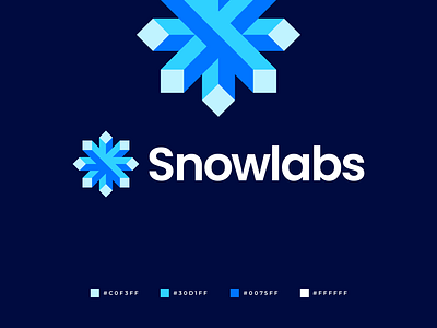 Snowlabs Logo abstract agency branding branding design buy logo cold community creative gennady savinov logo design geometric isometric logo design modern snow snowflake snowflakes symmetric winter