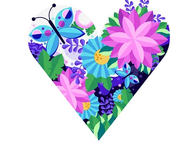 Blooming Heart design illustration illustrator procreate typography vector