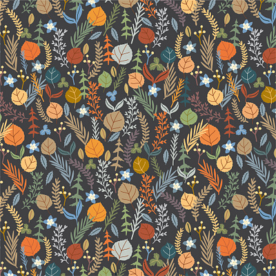 Autumnal Design design flowers illustration pattern pattern art patterndesign print vector wildflowers