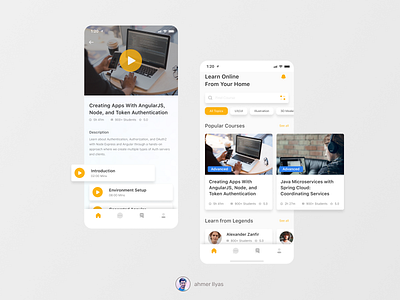 E learning Mobile Application UI Design courses app ui e learning learning app learning management system mobile mobile app mobile app design mobile design mobile ui online course online teaching teaching