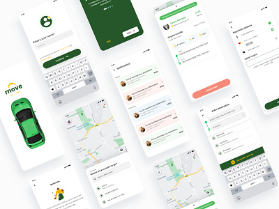 Move - A Ride Hailing App adobexd app apple bolt car hailing lyft mobile app ride taxi uber ui ui design uidesign ux uxdesign