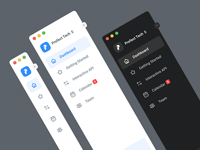 📏 Sidebar Navigation - Prefect app design clean daily 100 dark light mode app desktop responsive navigation desktop ui finance fintory grid system icon menu item nav bar navigation sidebar typography ui kit ux ui