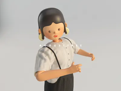 momo的新衣03 3d c4d character characterdesign cinema4d clothes design girl marvelous designer modeling