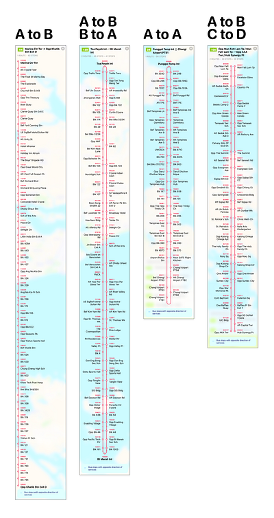 Bus routes. The complete picture. bus design routes singapore ui visualization