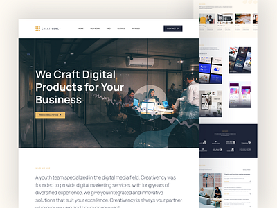 Creativency - A Creative Agency agency clean creative digital agency flat landing page minimal portfolio site product typography ui uidesign ux web