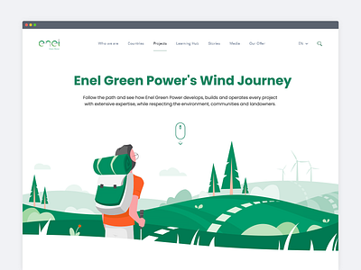 Main Page Web Animation animation eco ecology energy fields green json landscape lottie main nature renewable svg trees vector web wind wind mill windmill