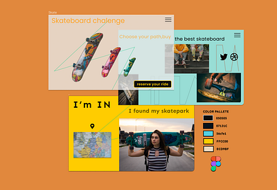 Skateboard figma ui ui design web design