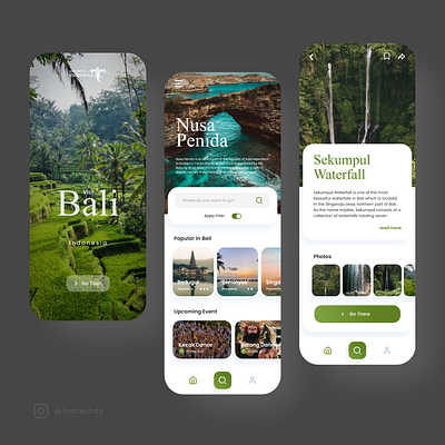 Mobile App UI Visit Bali appdesign bali balinese interactiondesign landingpage mobileapp uidesign uiux userexperience userexperiencedesign userinterface userinterfacedesign uxdesign visitbali webdesign