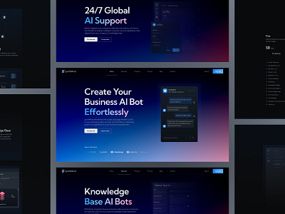 SynthMind - AI Web3 Bot Business & Technology Startup Website. ai ai chatbot business chatbot dark dark theme figma framer gradient landing page startup tech technology template ui ux web app web design web3 website