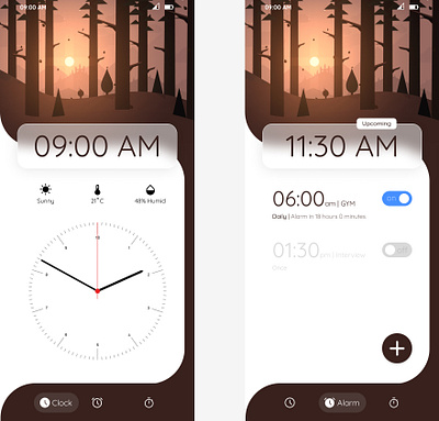 Clock app UI design design ui