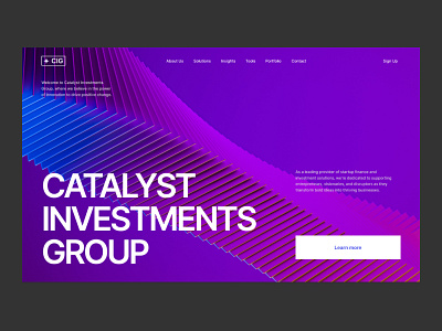 Catalyst Investments Group concept desktop finance investments stratup ui ux website