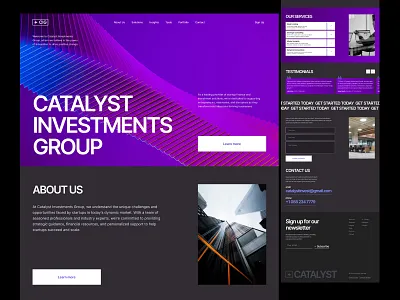 Catalyst Investments Group concept desktop finance investments startup ui ux website