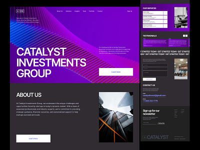 Catalyst Investments Group concept desktop finance investments startup ui ux website