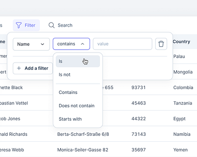 Filtering data add add filter add filters ai amazon asin columns currency data data table dropdown dropdowns eur filter filtering filters modals search table view tables