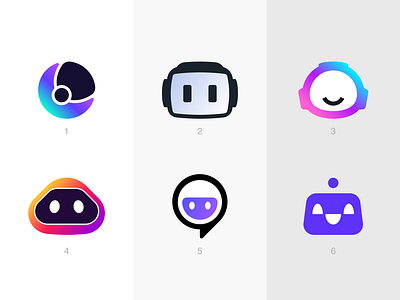 Robot Head Logos artificial intelligence logo branding cute logo friendly logo happy identity branding logo design logo design branding robot logo unused logo