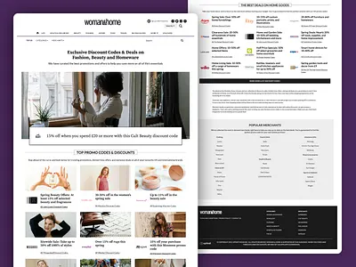 Blog Coupon Theme - Woman & Home blog branding coupons ecommerce landing page landingpage typography ui ux web web page website