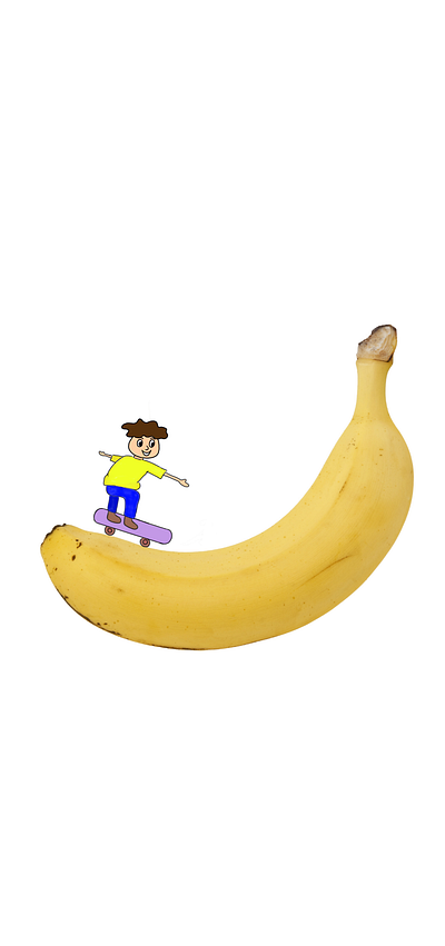 Banana Skating creative design doodle illustration