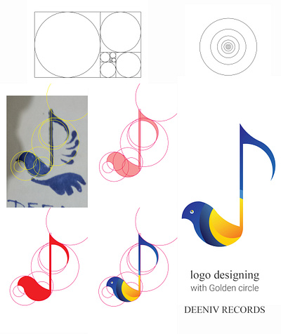 Dove with Musical Note Logo (with golden Circle) christianity contrasting dove logo golden circle golden ratio golden ratio logo gospel gospel band gospel band gradient logo illustrator logo logo design logos music logo