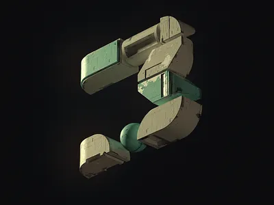 Numéro 3 3d cinema4d type typography