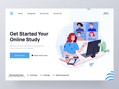 Online Study education flat design illustrations modern design online school online study popular design popular shot school website ui uidesign uiuxdesign ux vibrant color web concept web template web ui design webdesign website concept webuiuxdesign