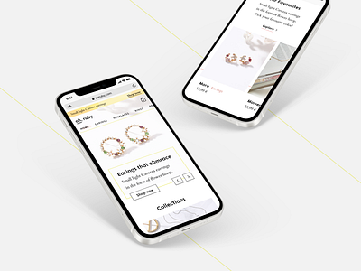 Online Jewelry Store Concept design ecommerce flat landing minimal mobile mobile design mobile website store ui web webdesign website website design