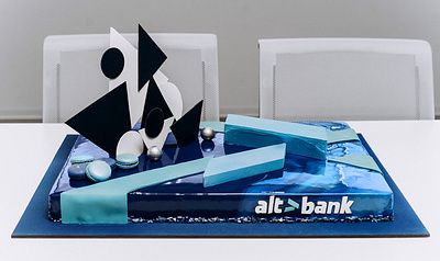 Altbank corporate cake 3d bank birthday cake corporate design party pastry