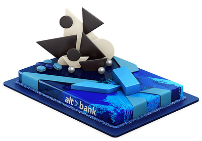 Altbank corporate cake (3D design) 3d bank birthday cake corporate design party pastry