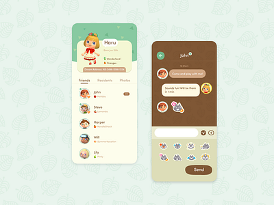 animal crossing companion app concept design adobe xd design illustration ui vector