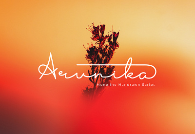 Arunika - Monoline Script Font creative market feminime font awesome font design hand drawn lovely monoline script signature