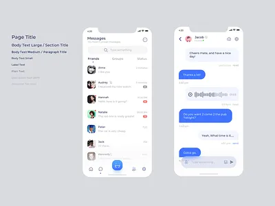 IM app screen shoots app app development chat chat app mobile mobile ui react react native social app social media design ui ux design