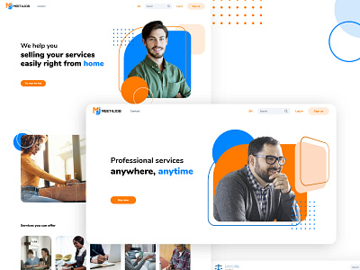 Freelance Marketplace website adobe xd hero image landing page minimal mockup ui ui design ux web