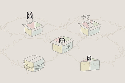 Reshape the box you can't get out of comic creative direction illustration