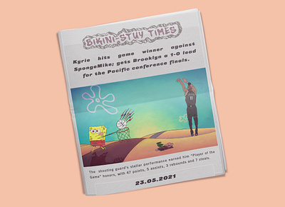 Kyrie goes against SpongeMike adobe illustrator adobe photoshop illustration kyrie irving nba spongebob