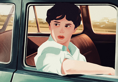 Driving design illustration portrait procreate