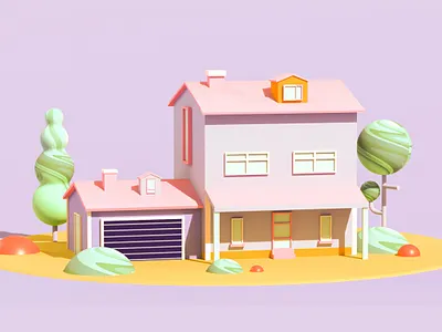 little house c4d design ui web