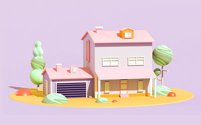 little house c4d design ui web