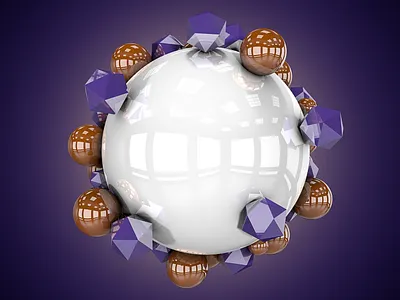 Composition of shapes 3d beautiful composition contrast design figures graphic illustration magnet magnetized platonic solid reflection shapes volumetric