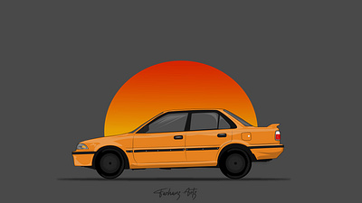 Toyota corolla AE92 car illustration car car design car illustration illustraion tshirt tshirt design vector