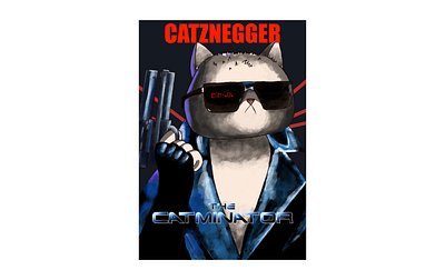 Catminator art cats digital illustration terminator