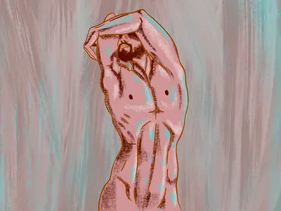 Man hiding eyes character characterdesign design figure figure illustration figuredrawing guy illustration man nudeart nudes person illustration procreate