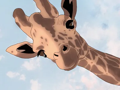 Gef the Giraffe art artwrok background design color concept creative design designer details digital art giraffe illustration illustrator lines procreate procreate art shapes sky vector