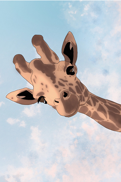 Gef the Giraffe art artwrok background design color concept creative design designer details digital art giraffe illustration illustrator lines procreate procreate art shapes sky vector