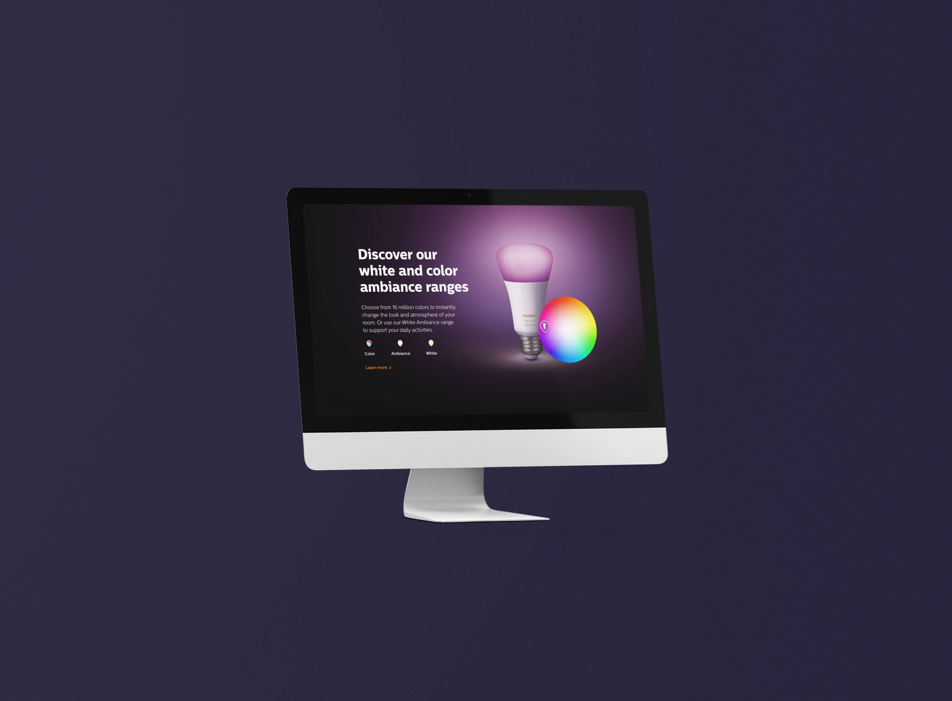Example of UX/UI Design Philips Hue